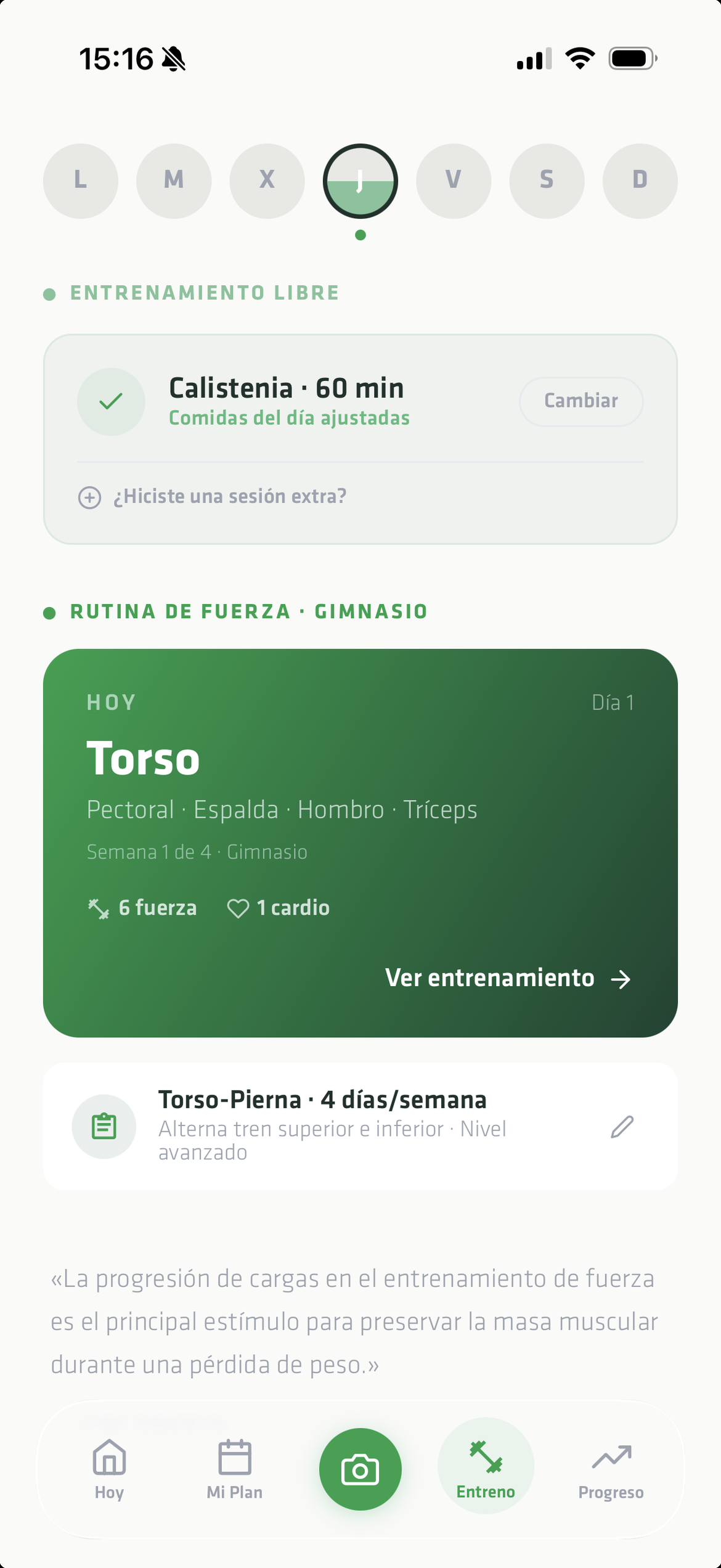 Entrenamientos integrados